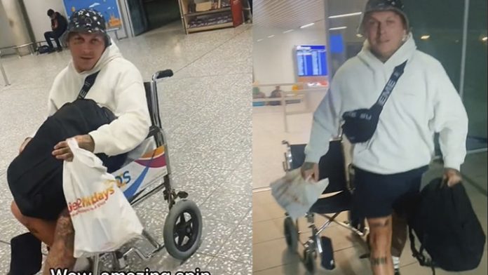 Finge estar lesionado para no hacer fila en aeropuerto