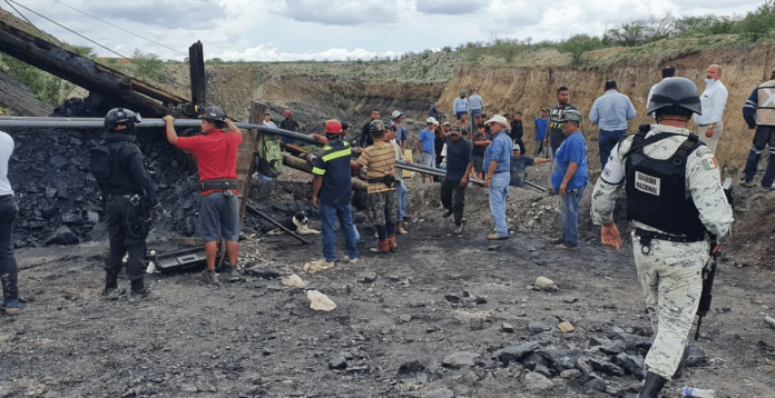 Reportan 9 mineros atrapados en mina en Sabinas, Coahuila