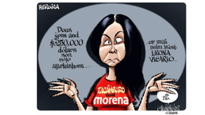 La “Heroína” caricaturista mexicano dedica una caricatura al caso de la hija del presidente municipal de Tacámbaro