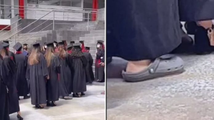 Video: joven se gradúa en chanclas 