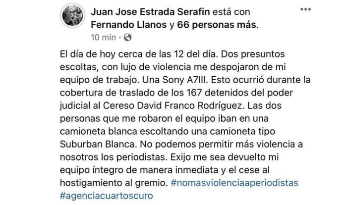 Agreden a periodista en Michoacán y le roban su equipo