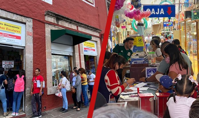 Abarrotadas papelerías de Morelia por regreso a clases