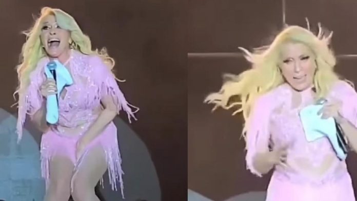 VIDEO: Se le sube una cucaracha a Yuri en pleno concierto