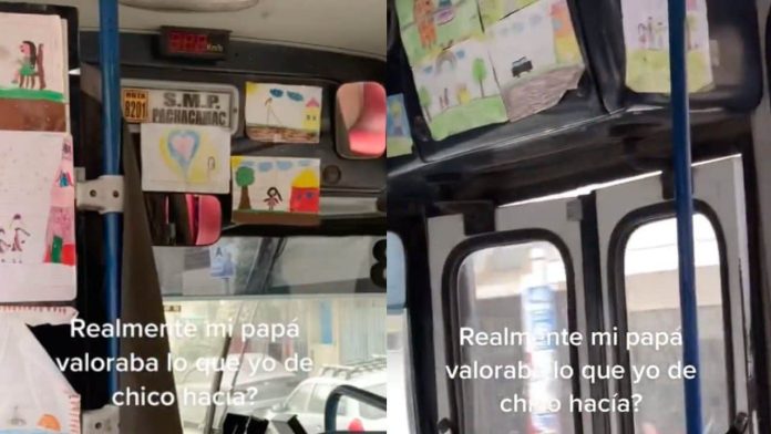 VIDEO: Papá adorna el autobús que conduce con los dibujos de su hijo