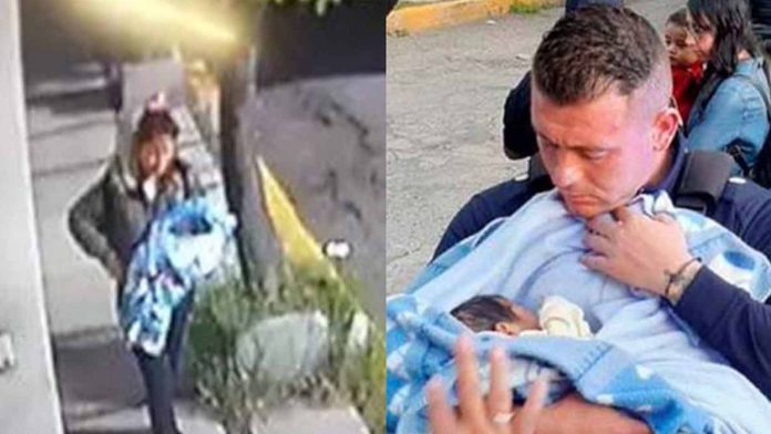 Mujer es captada mientras abandonaba a un bebé