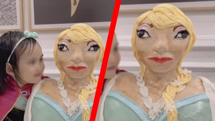 Niña recibe un pastel bien de ‘Frozen’ y su reacción fue la mejor