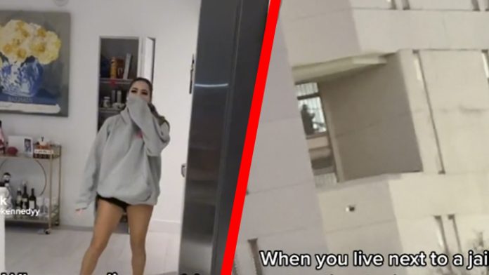 VIDEO: Vecina de cárcel saluda a reos desde su ventana