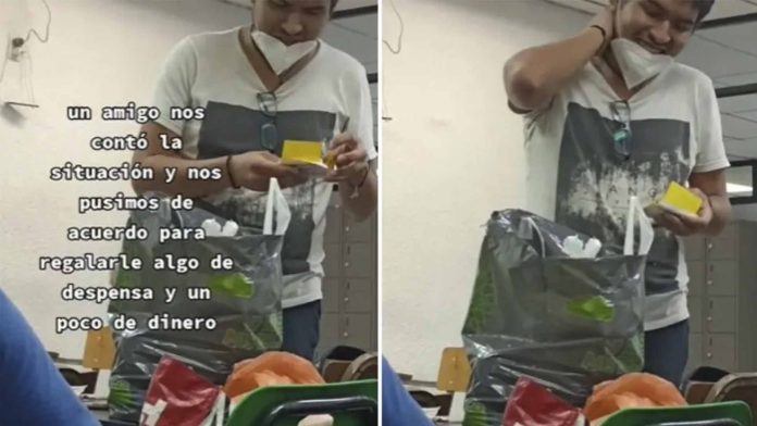Estudiantes donan dinero y comida a un compañero de bajos recursos