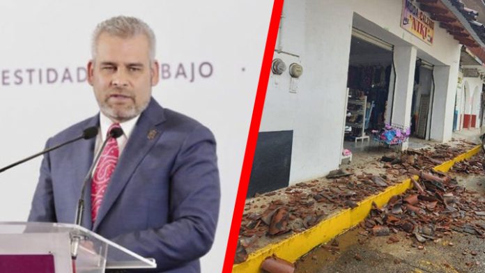 Se traslada Bedolla a zonas afectadas por el sismo en Coalcomán