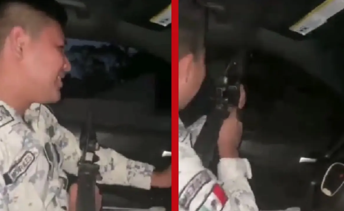 Video: Presunto miembro de la Guardia Nacional dispara rifle mientras conduce