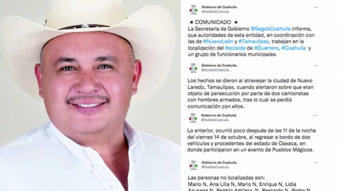 Desaparece Alcalde de Guerrero en Nuevo Laredo