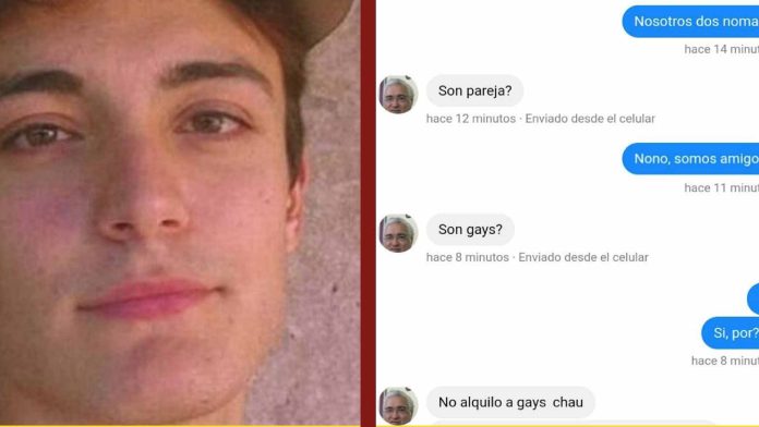 Dueño de departamento discrimina a un joven por ser homosexual: “no le alquilo a gays”