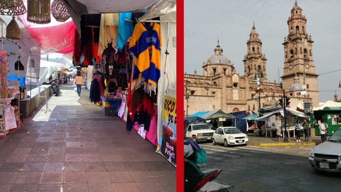 Con casi un mes en la Plaza Melchor Ocampo; plantón del FNLS mantiene inconformes a comerciantes de Morelia