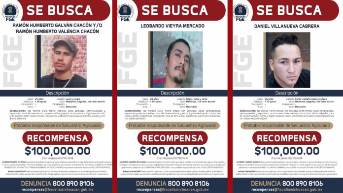 Ofrece FGE recompensa por datos de tres secuestradores de un niño de 14 años