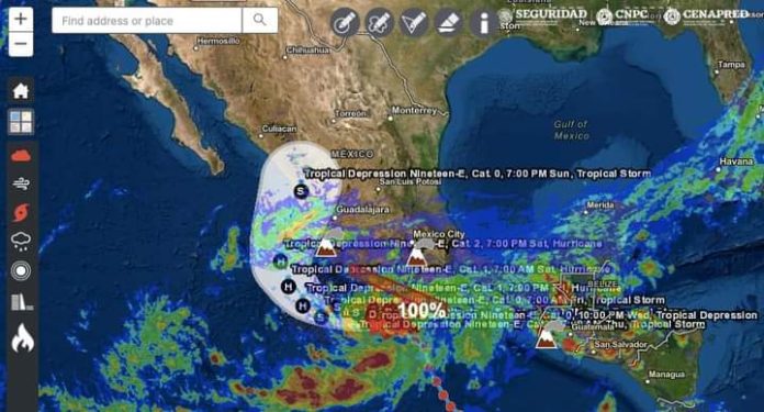 Ciclón tropical, Diecinueve E, se acerca a Michoacán