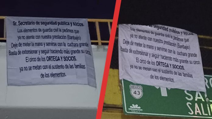 En Michoacán dejan mantas contra los Ortega de la SSP