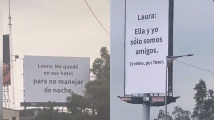 VIDEO: Hombre infiel coloca espectaculares por toda la CDMX para pedirle perdón a su novia