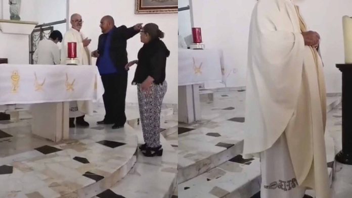 Exhiben en TikTok a sacerdote por arruinarle la boda a novios