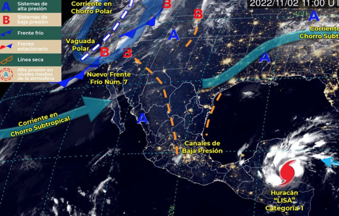 Huracán Lisa causará lluvias intensas 
