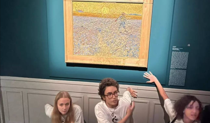 ¡Pasa de nuevo! Lanzan puré de verduras a “El sembrador” de Van Gogh en Roma
