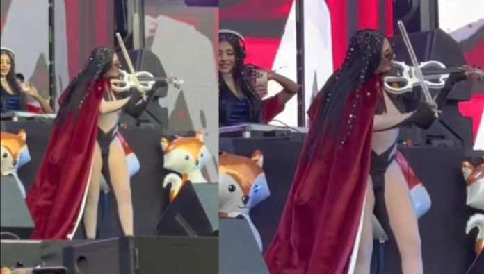 Bellakath también toca violín y sorprendió en el Flow Fest