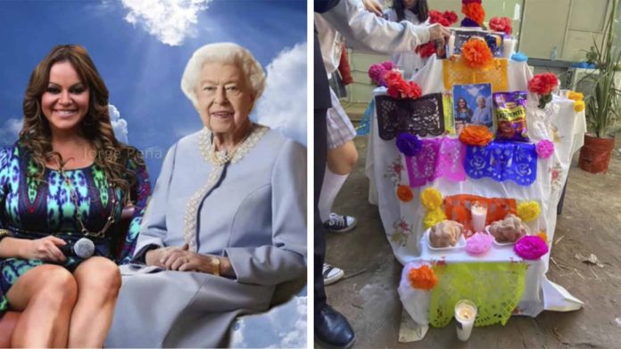 Ponen a la reina Isabel II junto a Jenny Rivera en un altar