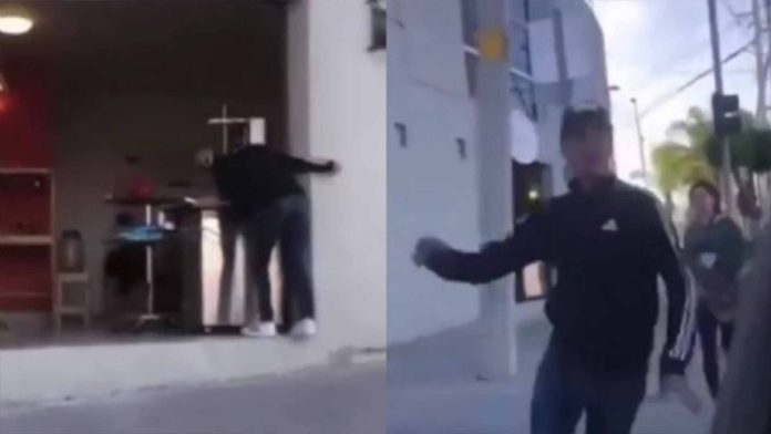 Joven en estado de ebriedad muerde trompo al pastor y huye con sus amigos