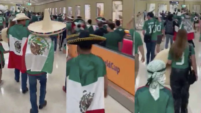 Mexicanos llevan marcha a favor del INE hasta Qatar