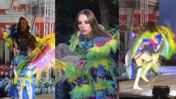 Casi se electrocuta concursante a Señorita Sahuayo a medio evento