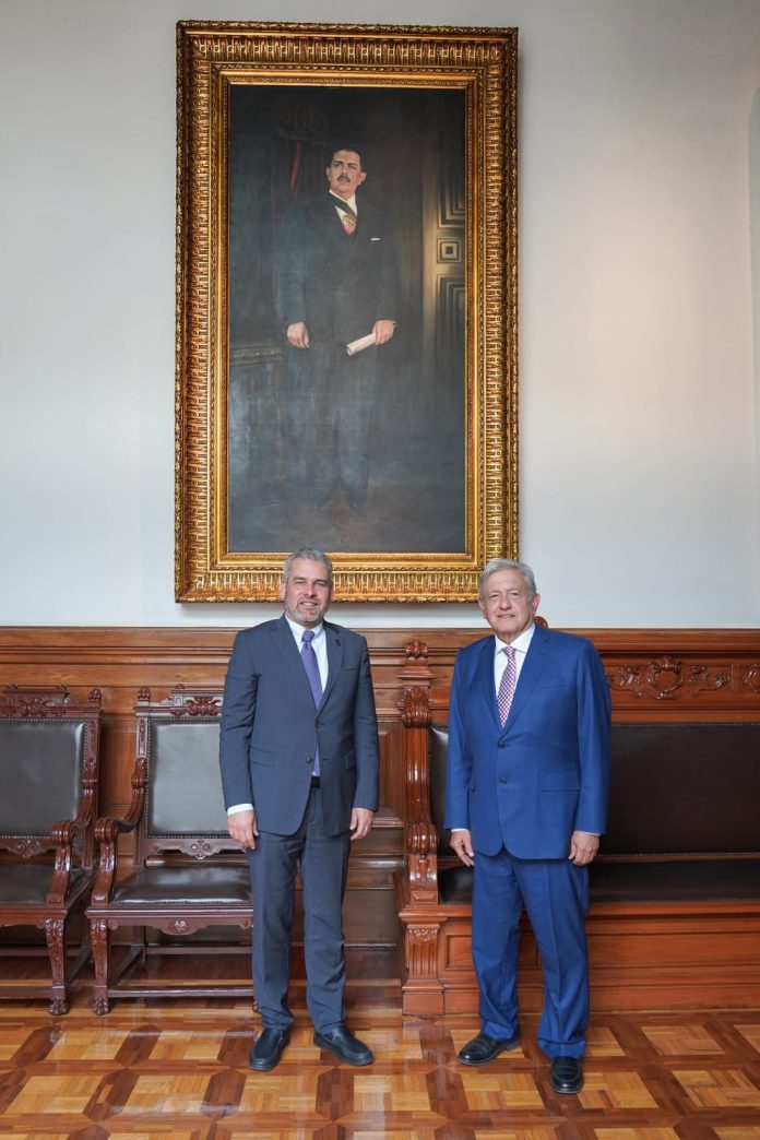 Bedolla visita Palacio Nacional para poner en marcha proyectos en Michoacán