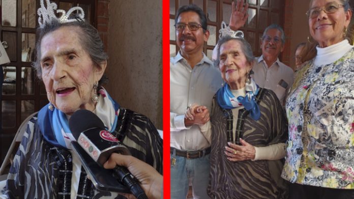 Sarita Vallejo está cumpliendo 100 años de vida y sigue cantando y recitando poesía