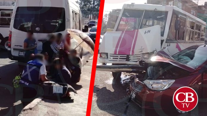Niños heridos deja choque de microbús en Morelia