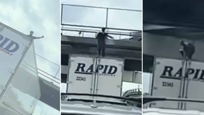 Hombre pierde la vida por bailar sobre la caja de un tráiler en movimiento
