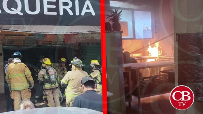 Por poco se incendian taqueros en la avenida Periodismo