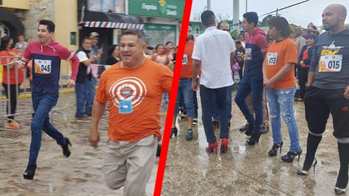 Fotos: Hombre corren en tacones a favor contra la violencia de genero 
