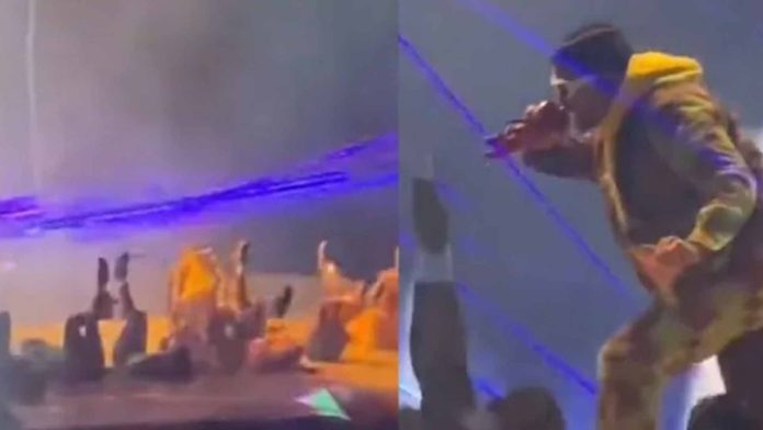 Bad Bunny sufre caída durante su concierto