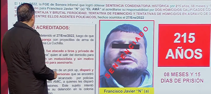 Sentencia histórica de 215 años de prisión contra multihomicida en sonora 