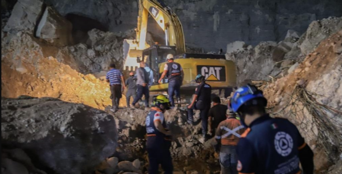 Derrumbe en mina de arena en Morelos deja dos trabajadores muertos