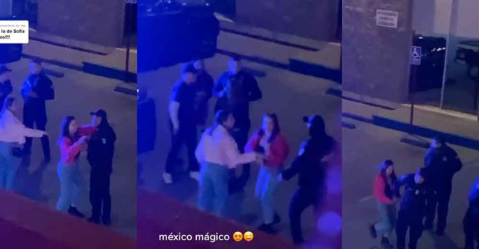 VIDEO: Patrulla llega a interrumpir fiesta y joven saca a bailar a policía