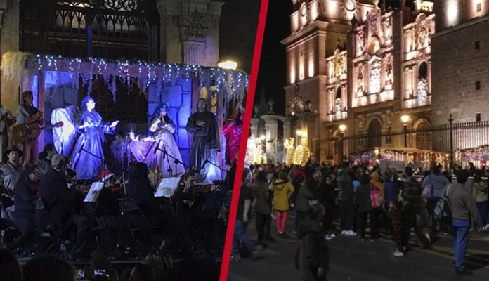 Morelianos acuden con alegría a la posada al centro de Morelia