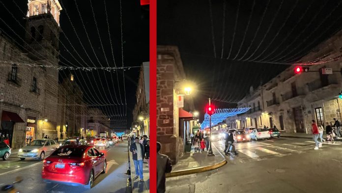 En Morelia; ratas funden luces navideñas en el Centro de Morelia