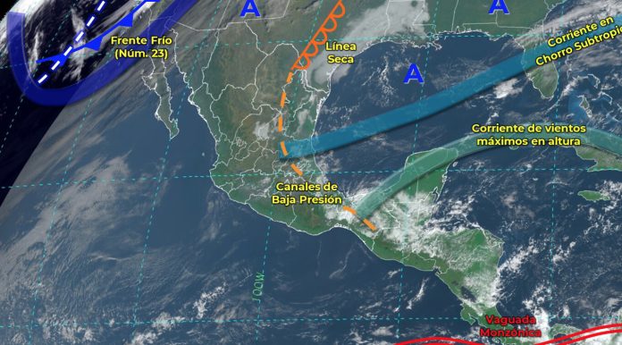Frente frío 23 provocará vientos fuertes y lluvias en país