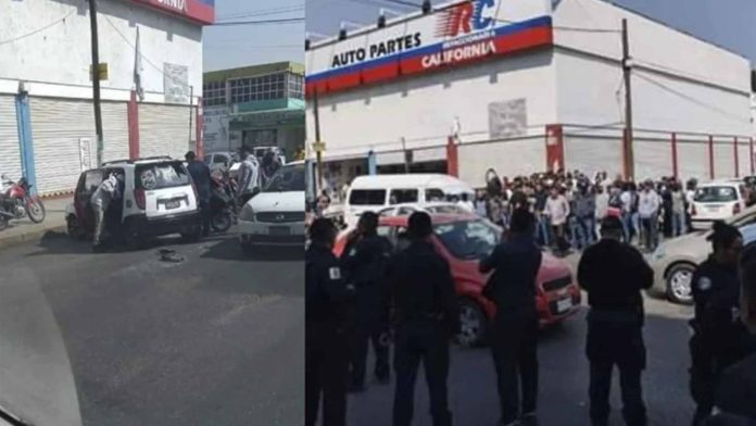 Choque de dos taxistas termina en balacera en el Edomex