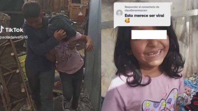 Niña deseaba una casita y su mamá y hermanos le hacen una de cartón