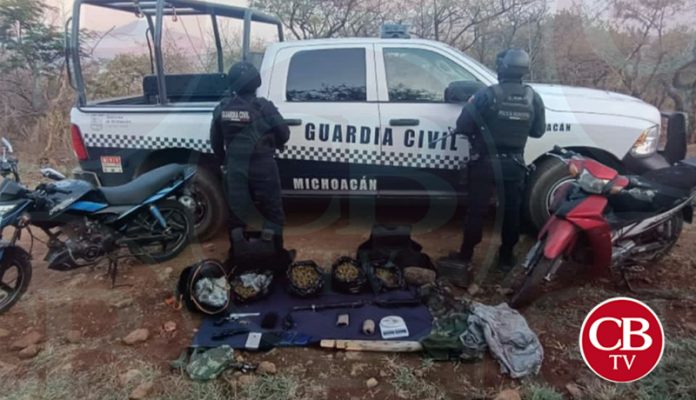 Asegura GC armas, droga y motos en narcocampamento de Jacona