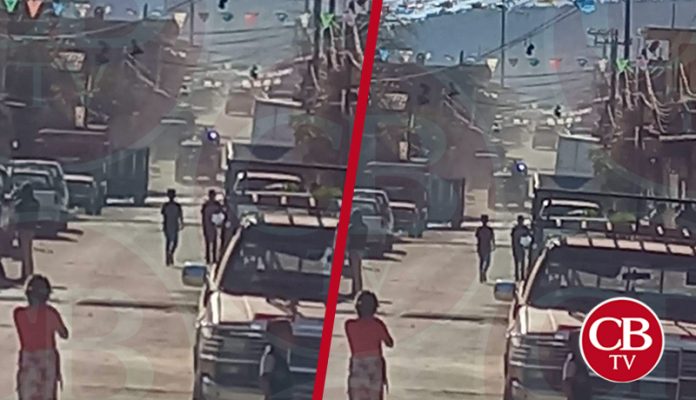 Se armó el zafarrancho en la plaza del pueblo
