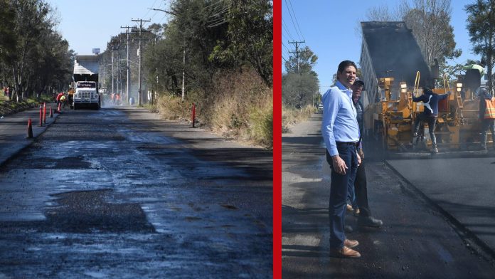 Supervisa Alfonso Martínez pavimentación de avenida en Ciudad Industrial