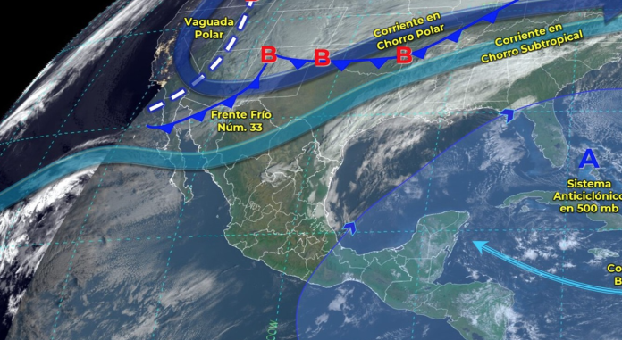 El frente frío 33 traerá a México temperaturas de hasta -15°C