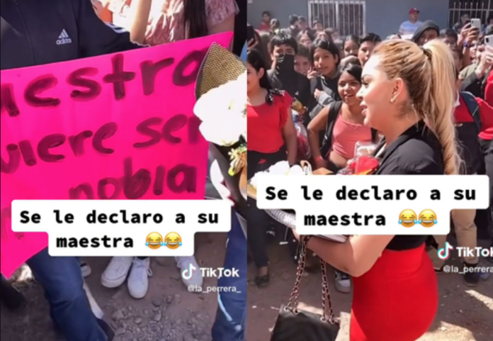 Viral: Alumno de secundaria se le declara a su maestra; ella lo rechaza