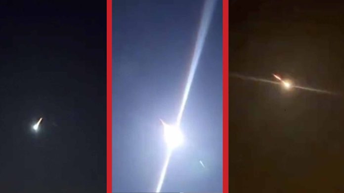 Meteoroide cruza la atmósfera terrestre y llena de luz el cielo